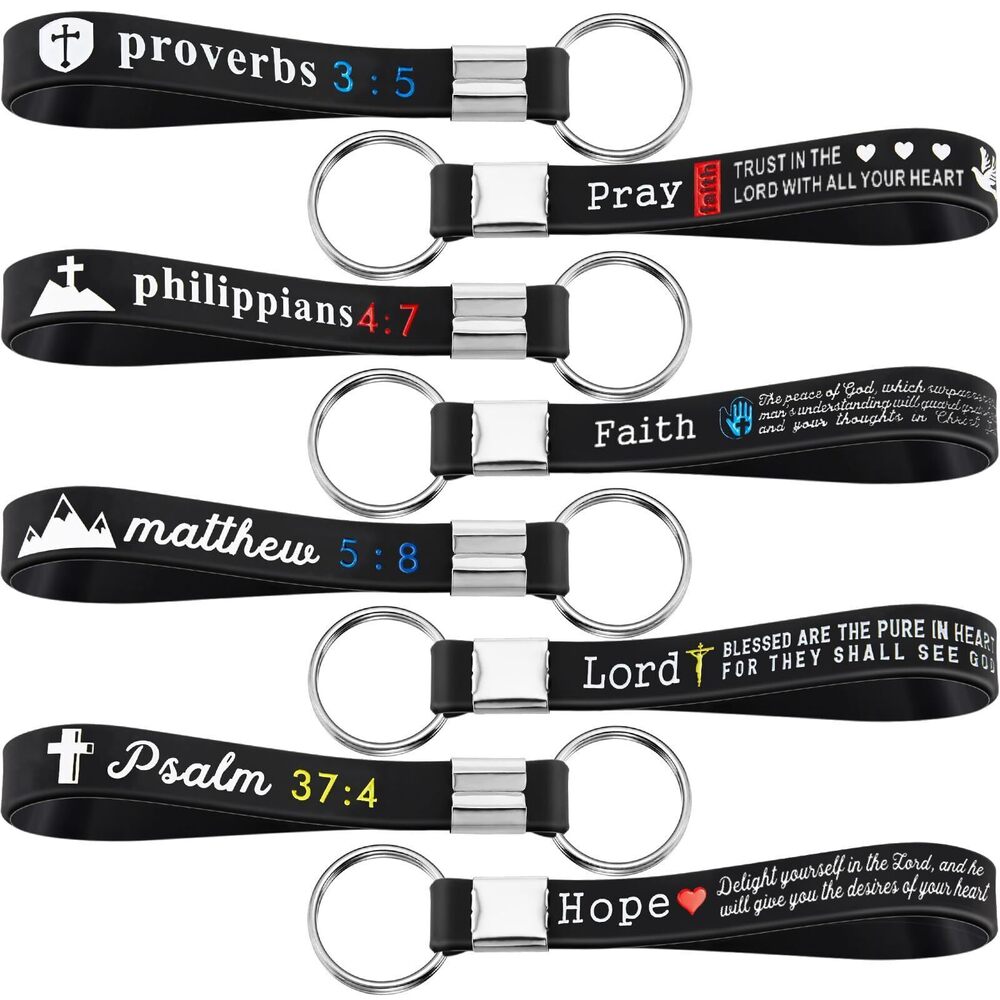 6229 48 Pcs Father's Day Christian Bible Verse Keychains Bulk
